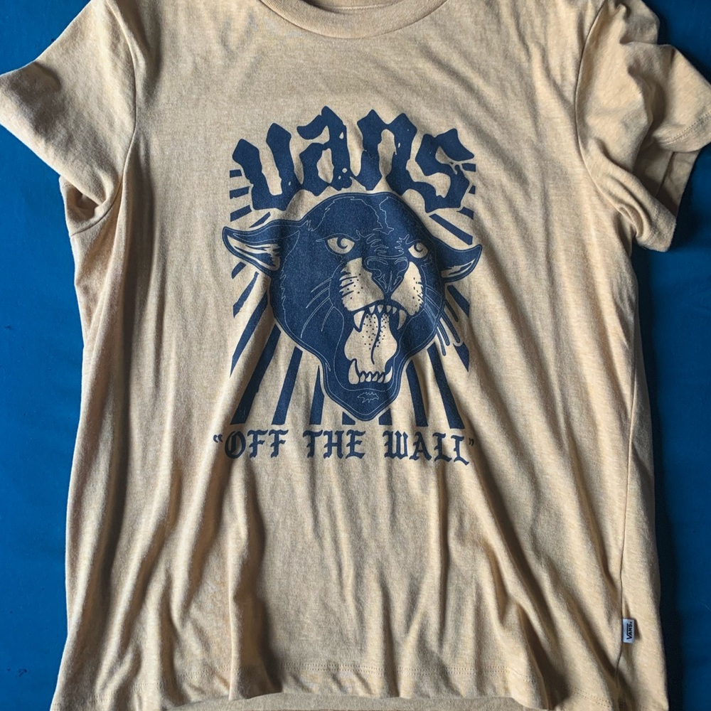 vans womens yellow short sleeve shirt